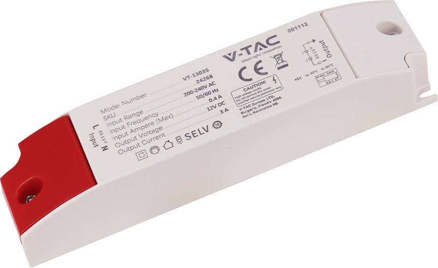 V-TAC VT-13035 LED driver 36 W 3 A 12 V 1 st