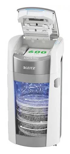 Leitz 80440000 Dokumentförstörare 600 ark Partikelsnitt 4 x 10 mm P-4 50 l Strimlar också Kreditkort, Häftklamrar, Gem