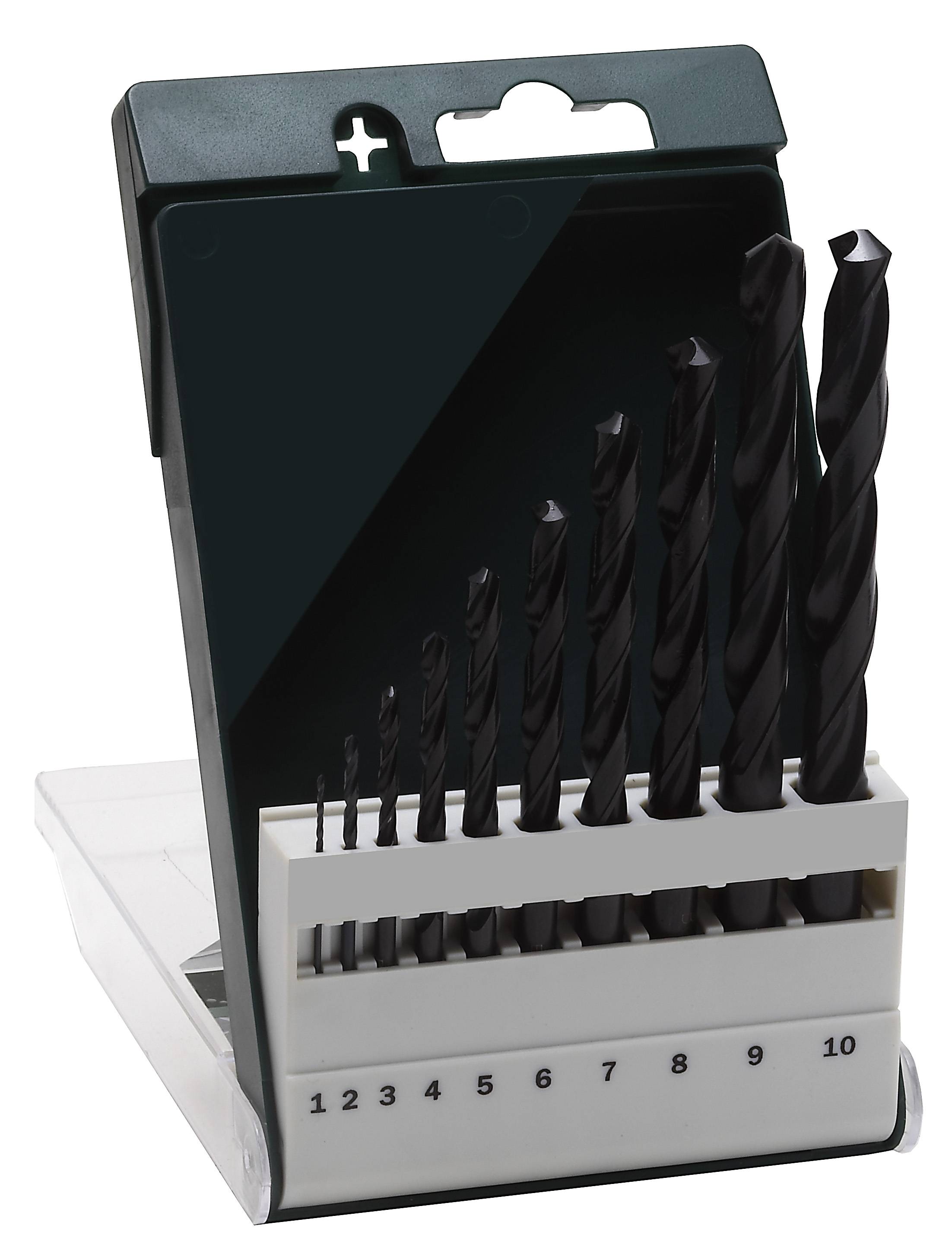 Bosch Accessories 2609255030 HSS Metall-spiralborrset 10 delar 1 mm, 2 mm, 3 mm, 4 mm, 5 mm, 6 mm, 7 mm, 8 mm, 9 mm, 10 mm valssmidd DIN 338 Cylinderskaft 1 set