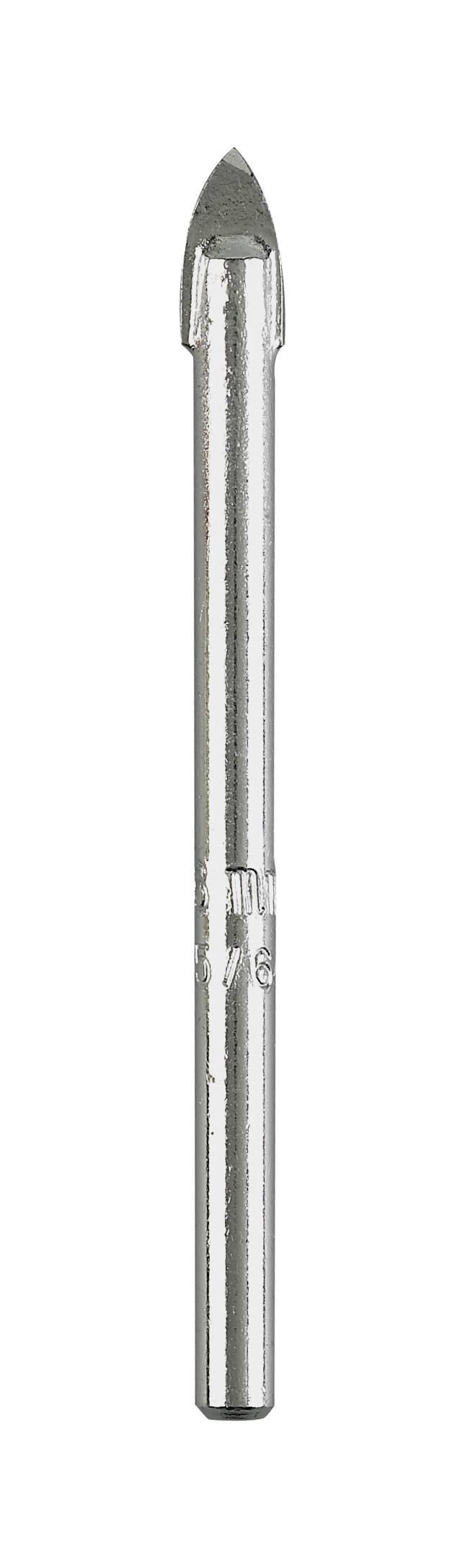 Metallborrar lämpliga för glas- och kakelarbeten, med en spets som är särskilt utformad för hårda material.
