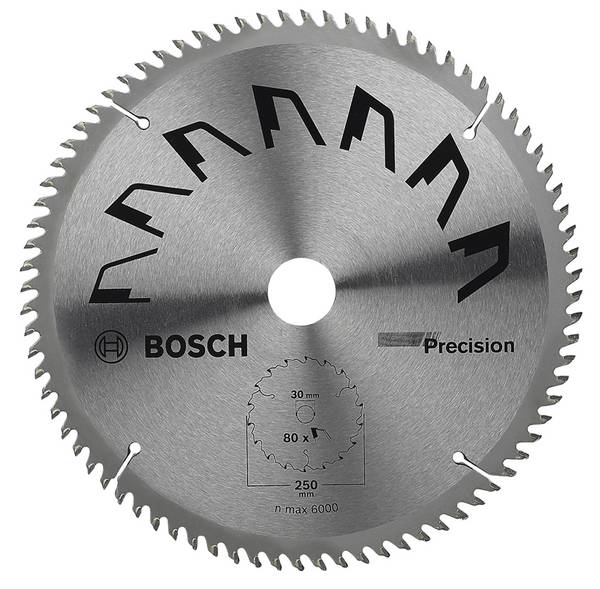 Bosch Accessories Precision 2609256882 Hårdmetall cirkelsågklinga 250 x 30 mm Antal tänder (per tum): 80 1 st
