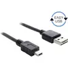 Delock USB-kabel USB 2.0 USB-A kontakt, USB Mini-B kontakt 5.00 m Svart Tillämplig kontakt på båda sidor, guldpläterad kontakt, UL-certifierad 83365
