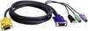 ATEN KVM Anslutningskabel [2x PS/2-hane, USB 2.0 A hane, SPHD-15-hane - 1x SPHD-15-hane] 3.00 m Svart