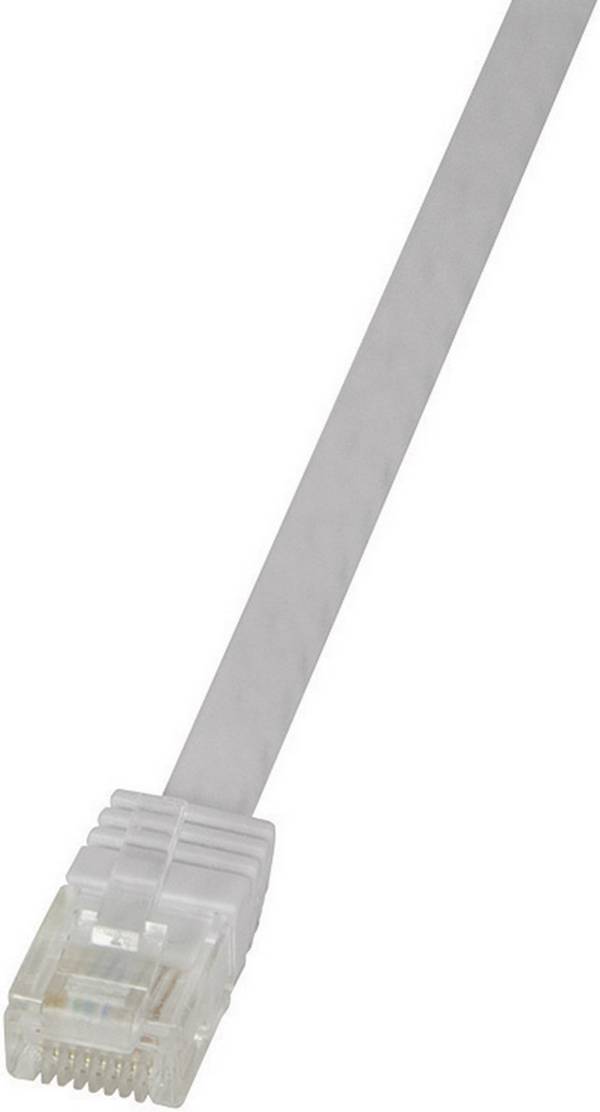 LogiLink CF2021U RJ45 Nätverkkabel, Patchkabel CAT 6 U/UTP 0.50 m Vit Högflexibel 1 st
