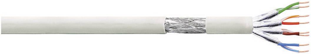 En öppen, isolerad kabel med flera färgkodade kopparledare, lämplig för nätverksinstallationer.