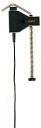 Närbild av en kedjeutlösare med svart hölje och silverfärgad kedja. Lämpad för manuell manövrering av enheter.