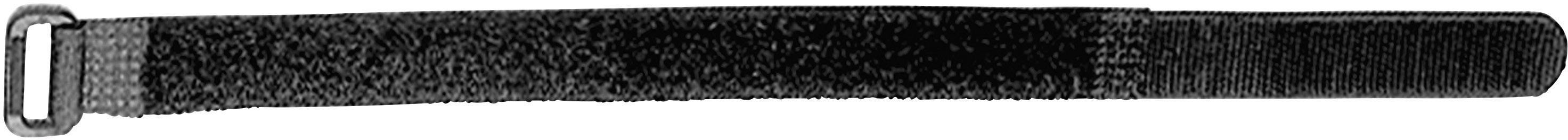 Svart, texturerad bälte med en metallspänne till vänster.