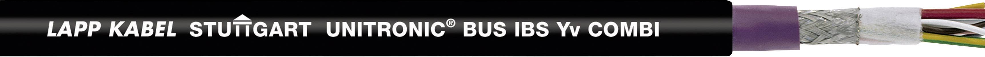 En kabel märkt 'LAPP KABEL STUTTGART UNITRONIC BUS IBS Y COMBI' med trådar i flera färger i tvärsnittet.