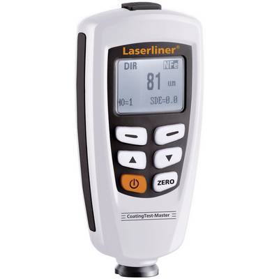 Mätinstrument för skikttjockleksmätning med displayvisning på 81 mikrometer. Knappar för 'Noll' och 'Ström' synliga.
