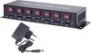 Renkforce RF-3269622 USB-hubb 7 Port USB-A USB 3.0 5 GBit/s Metallhölje, individuellt omkopplingsbara, väggfäste Svart RF-3269622