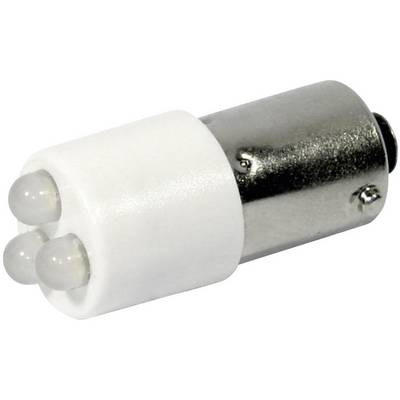 En vit LED-glödlampa med tre lysande dioder i ett metallhölje. Lämplig för elektriska enheter och belysningsändamål.