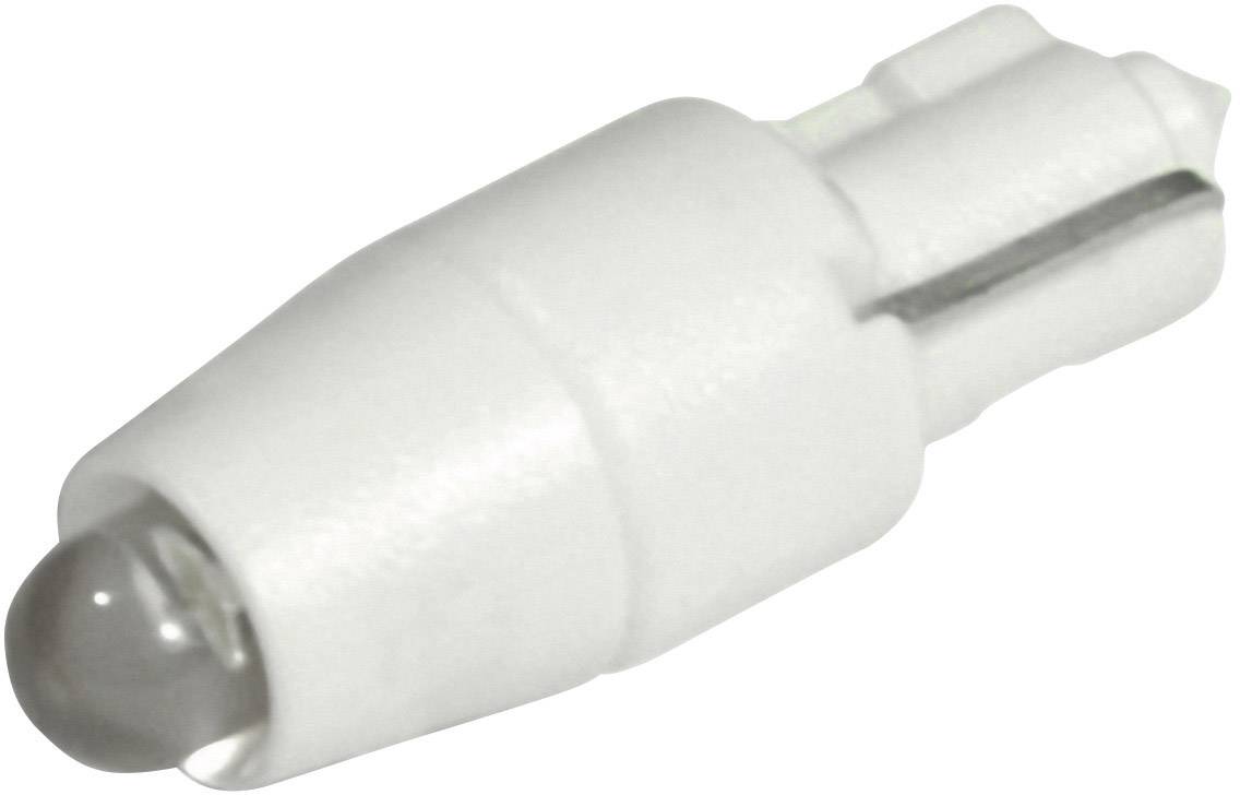 Vit LED-lampa i cylindrisk form, smal och kompakt, med en transparent kupol. Lämplig för små armaturer och elektronik.