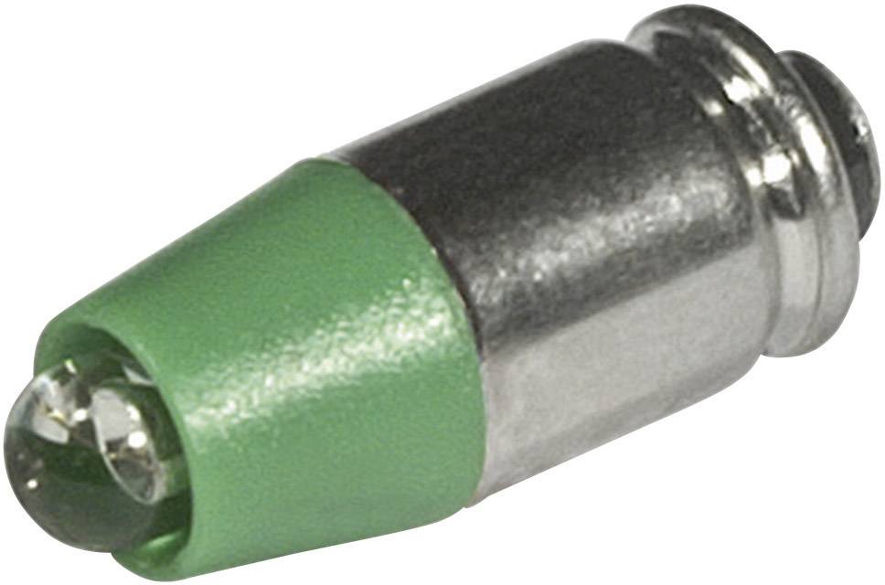 En liten, grön-silvergrå LED-lampa med cylindrisk form, lämplig för elektriska apparater.