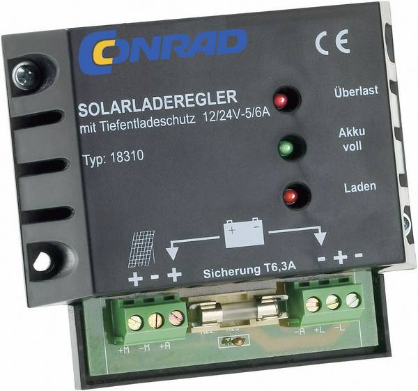 18310 Solenergi laddningsstyrenhet PWM 12 V, 24 V 6 A