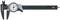 Skjutmått med analog skala visar en mätning på ca 52 mm. Skala i mm från 0 till 160. Huvudsakligt syfte: preciserade mätningar.