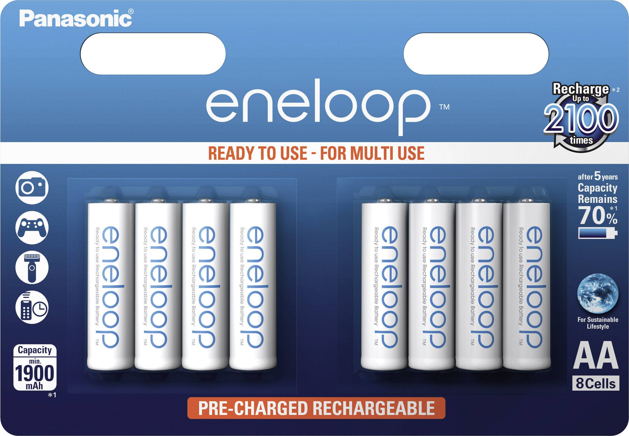 Panasonic eneloop HR06 Laddbart batteri AA (R6) NiMH 1900 mAh 1.2 V 8 st-3