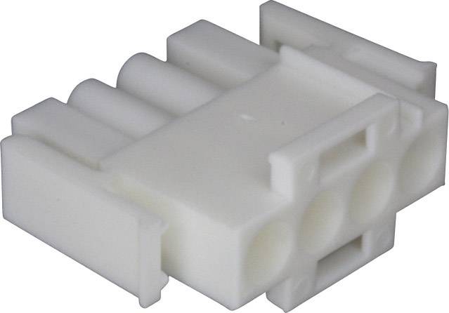 En vit plastplugg med flera hål för anslutning av elektriska kablar.