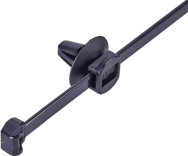 HellermannTyton 150-37791 T50ROS-SFT6,5 16-3 Buntband 200 mm 4.60 mm Svart Med expanderbult och tallrik 1 st