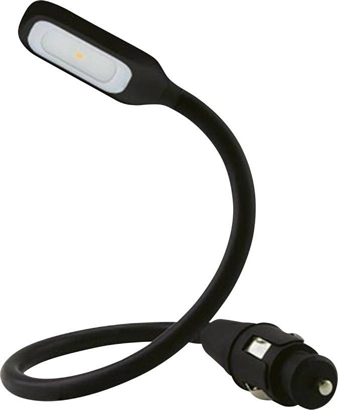 Ett flexibelt, svart LED-ljus med en långsträckt form som är anslutet till en handtags-adapter. Perfekt för riktad belysning.