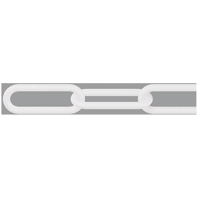 En vit kedja med ovala länkar på grå bakgrund.