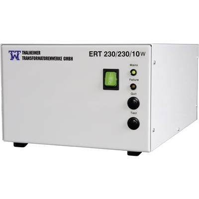 'ERT 230/230/10W' Transformator från Thalheimer Transformatorenwerke GmbH, visar knappar för Nät, Fel, Kvittera och Test.