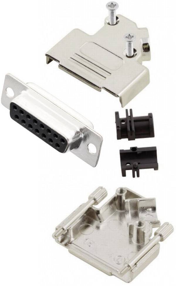 MH Connectors MHD45ZK15-DB15S-K D-Sub honkontakt set 45 ° Antal poler: 15 Lödhona 1 st