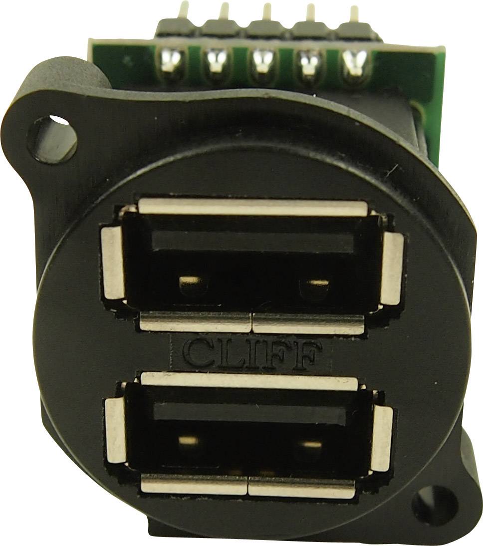 Dubbelt USB-uttag i XLR-konstruktion Hona inbyggd vertikal CP30090 XLR-USB2x2 CP30090 Cliff Innehåll: 1 st