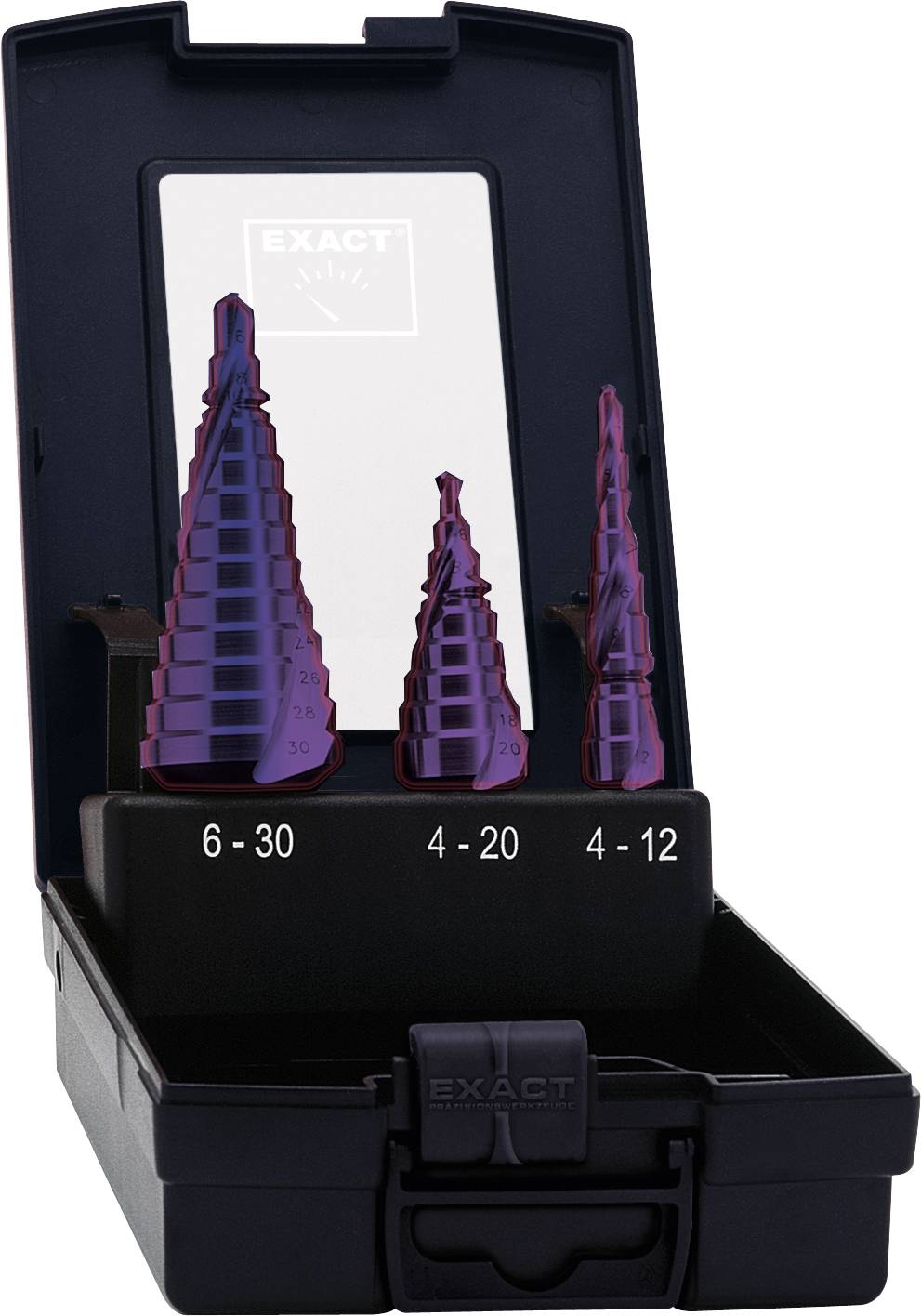 Exact 09014 HSS Stegborrset TiN, TiALN 3-skaft 1 st