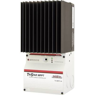 TriStar MPPT Solcellsregulator med kylflänsar och manöverpanel. Modell TS-MPPT-30, lämplig för inomhusbruk.