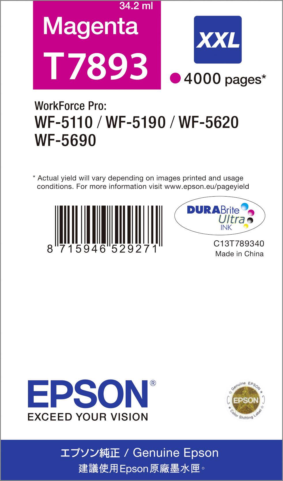 Epson Bläck T7893 XXL Original Magenta C13T789340