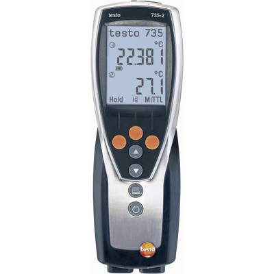 Digitalthermometern visar 22,38°C. 'Hold' och 'MITTL' är aktiverade. Fyra orangefärgade knappar och två grå pilar är synliga.