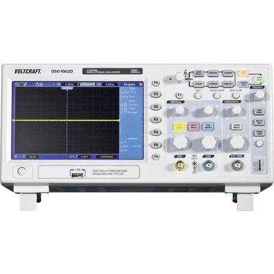 VOLTCRAFT DSO-1102D Digitalt oscilloskop 100 MHz 2 kanaler 500 MSa/s 512 kpts 8 Bit Digital lagring (DSO) 1 st