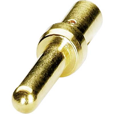 Gyllene kontaktstift med blank yta och cylindrisk form, använd i elektriska kontaktdon för exakt ledningsförmåga.