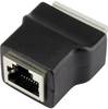 TRU COMPONENTS LT-RJSTA RJ45-uttag med stickkontakt 1243970 Hona inbyggd vertikal Svart 1 st