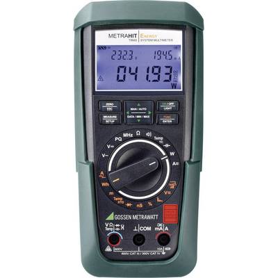 Multimeter från Metrahit med digitalt display, visar 23,3°C, 194,5 IR och 41,93. Olika mätlägen och inställningsalternativ.