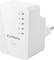 En vit Edimax WLAN-repeater med vägguttag och manöverknappar för att förstärka det trådlösa signalen inomhus.