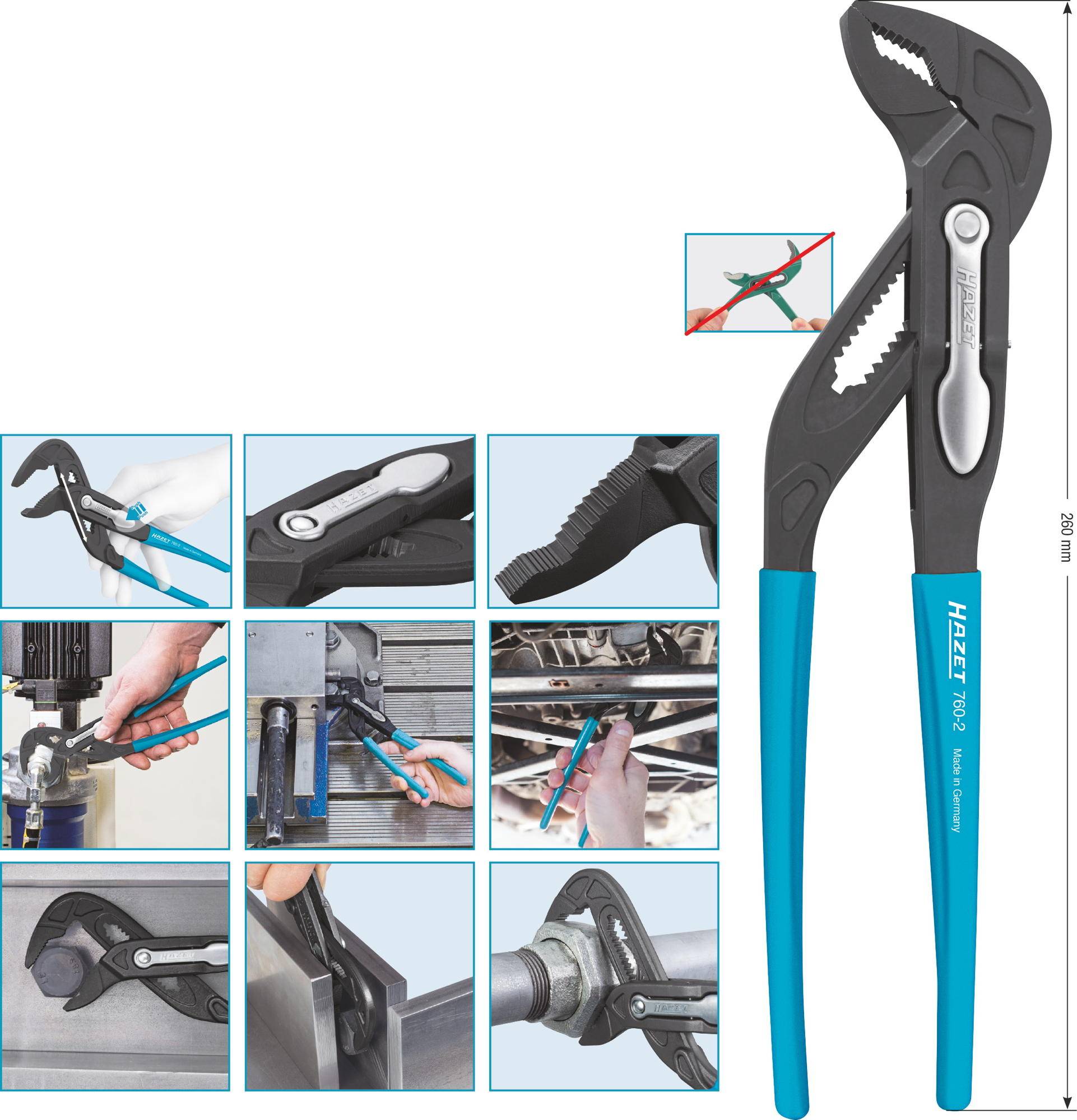 Hazet 760-2 760-2 Polygrip 260 mm