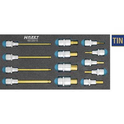 Hazet Hylsnyckel-bitsinsats-set 1/2" 13 delar 163-220/13