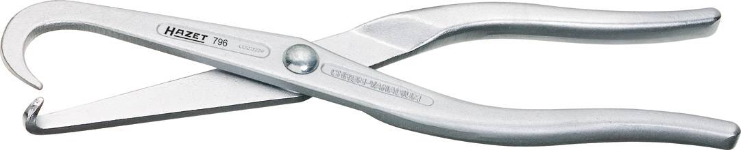 Silverfärgat krokringlyftningsverktyg från Hazet, med böjd spets och ergonomiskt handtag.