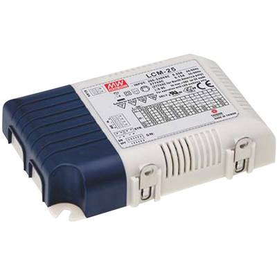 En rektangulär elektronisk enhet med klistermärken och teknisk information, sannolikt en LED-drivare eller transformator.