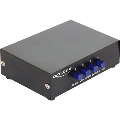 Delock 87637 4 Port Composite-switch dubbelriktad, Metallhölje