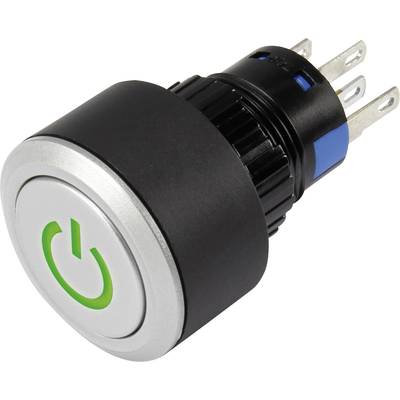 TRU COMPONENTS 1303030 LAS1-AWY-11T/G/12V/P Tryckströmställare 250 V/AC 3 A 1x Av/(På) momentan Grön IP65 1 st