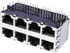 econ connect 3022S4 Dubbeldäckad MultiPort 8 x RJ45 3022S4 Hona inbyggd horinsontell Poler: 8 Antal poler (RJ) 8P8C Metall 1 st