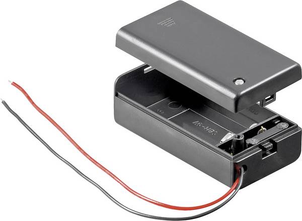 Goobay 48171 Batterihållare 1 9 V blockbatteri Kabel (L x B x H) 68.4 x 33.2 x 25.6 mm