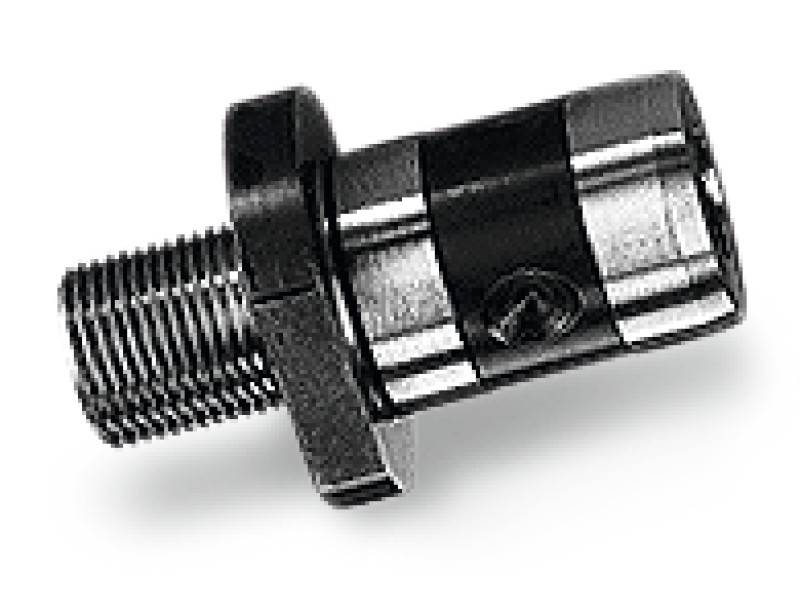 Metallisk sexkantskruv med gänga. Den är lämplig för tekniska eller mekaniska tillämpningar.