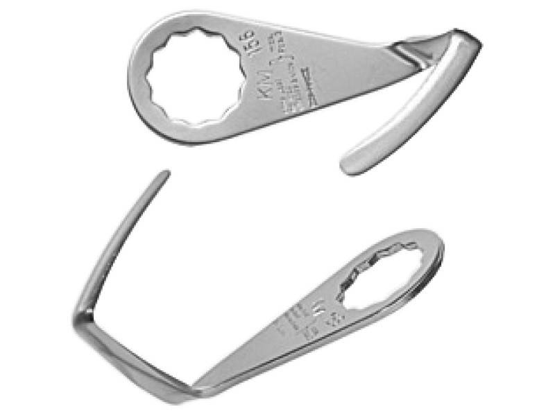 Två förkromade metallverktyg med sexkantiga öppningar och handtag, placerade i olika positioner.
