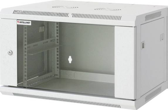 Intellinet 711807 19" Nätverksrack (B x H x D) 570 x 500 x 600 mm 9 U Grå-vit (RAL 7035)