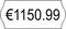 Prislapp med texten 'EUR1 150,99'.