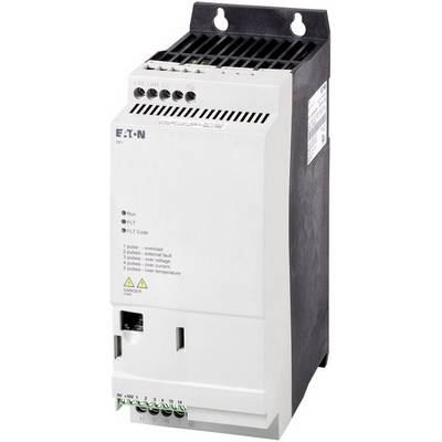 En vit, elektronisk enhet märkt med 'Eaton'. Den har olika anslutningar och en märkt framsida för kontroll.