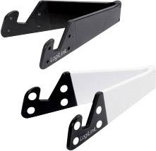 Två vikbara laptopställ i svart och vitt med logotyp 'LogiLink', lämpliga för att lyfta upp bärbara datorer för bättre ventilation.